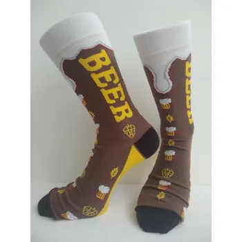 Dámské punčochy Pánské ponožky TREPON BEER hnědé velikosti ponožek: 28-31 ( EUR vel. 42-46)