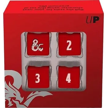 Příslušenství k deskovým hrám Sada kostek Dungeons & Dragons - Heavy Metal Red and White D6 (Ultra Pro)