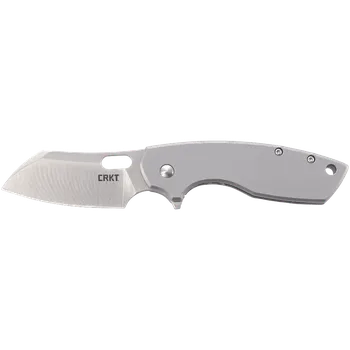 kapesní nůž CRKT PILAR LARGE SILVER, zavírací nůž s klipem 5315