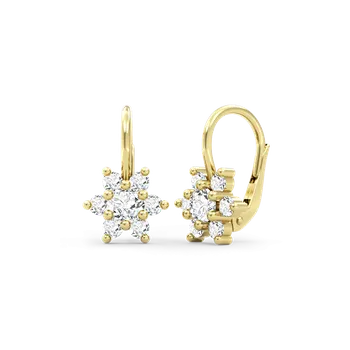 Náušnice SOLUNA Zlaté náušnice se zirkony STARIG žluté zlato