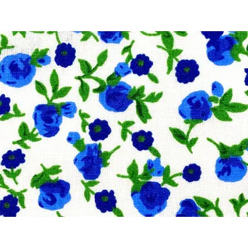 Mirtex Plátno HERA 120/R065-3 Květy modré, drobný tisk šíře 150cm Ceník: METRÁŽ: od 1 metrů