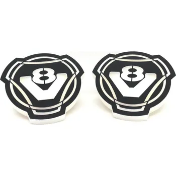 Znak automobilu LED podsvícený znak V8, Oranžová 2ks