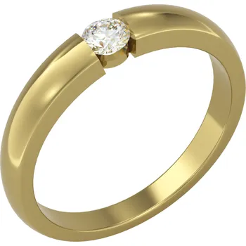 Prsten SOLUNA Nadčasový zlatý DIAMANTOVÝ prsten ULRIKA žluté zlato VELIKOST: 48 - 15,3 mm