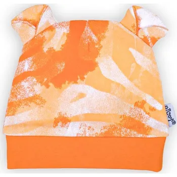 Dupačky Kojenecká bavlněná čepička Nicol Tomi oranžová Oranžová 68 (4-6m)