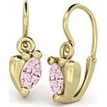 SOLUNA ALENA zlaté dětské náušnice s růžovými zirkony žluté zlato