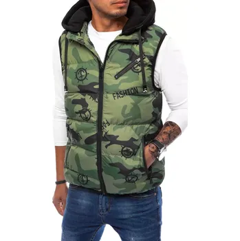 Pánská prošívaná vesta CAMO zelená Dstreet TX4106 M