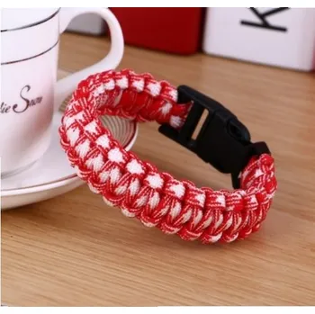 Náramek Paracord náramek SURVIVAL - červený