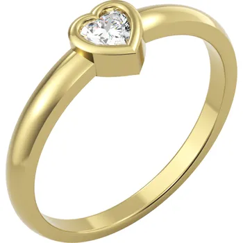 Prsten SOLUNA Něžný zlatý prsten se zirkonem CUORE žluté zlato VELIKOST: 48 - 15,3 mm