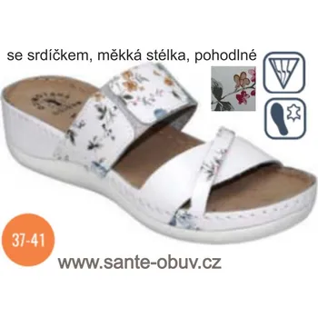 Dámská zdravotní obuv SANTÉ AC/304 WHITE pantofel vel. 37-41, bílá - 37