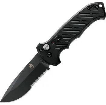 Zavírací nůž Gerber Auto 06 Button Lock Black AL Serrated