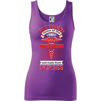 Dámské tričko God foud strongest woman - nurse - Dámské tílko - 2XL ( Fialová )