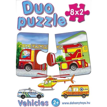 DOHÁNY Duo puzzle Dopravní prostředky 8x2 dílky