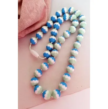 Přebalovací podložka MIMIKOI - Kojící korále barevné kuličky modré