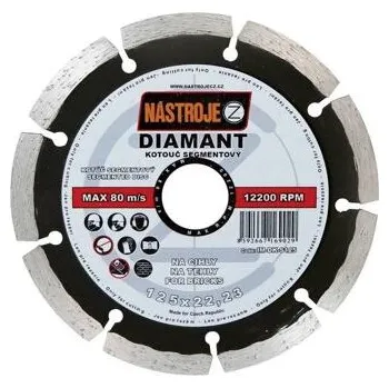 Řezný kotouč NÁSTROJE CZ diamantový kotouč segmentový 125*2*22,2mm kámen, cihly a stavební materiály IM-DK-S125