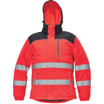 Pánské oblečení ČERVA KNOXFIELD HV WINTER parka zimní bunda -DOPRODEJ Barva: reflexní červená, Velikost: 3XL