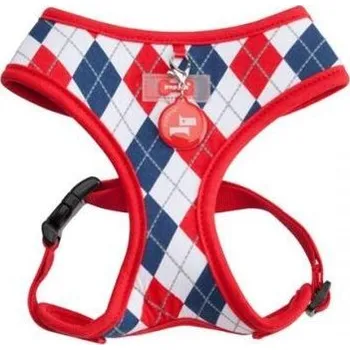Postroj pro psa Puppia Argyle Harness A kšíry - červená varianta S