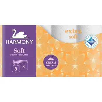 Toaletní papír SHP Harmanec Toaletní papír Harmony Soft AROMA CREAM 8, 3 vrstvý, 17,5 metrů, cena za balení 8 ks 55154