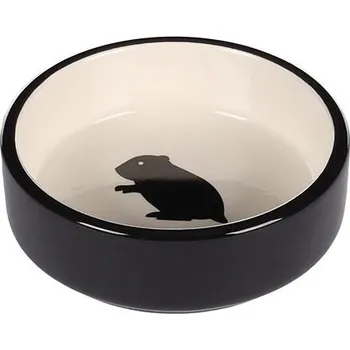 Miska pro psa Flamingo Keramická miska pro křečky černo-bílá 100ml