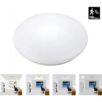 LUMAX LED svítidlo SPHERE 12W s mikrovlným čidlem 48xSMD2835 960lm, plafon, Neutrální bílá