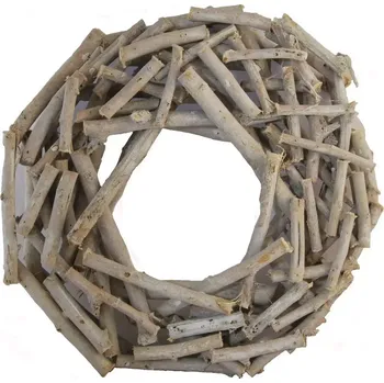 Poštovní schránka Šedý věnec z větviček velký - 35*35*6 cm