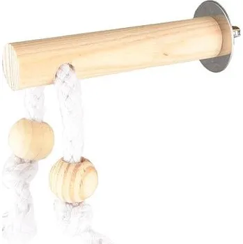 Hračka pro ptáka Flamingo Bidýlko s lanem 10cm