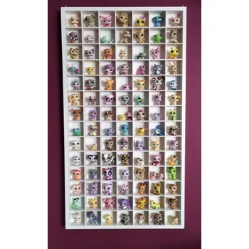 Dřevěná hračka Dřevěná polička na LPS panenky 84ks DOPRAVA ZDARMA