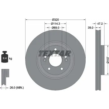 Brzdový kotouč Brzdový kotouč TEXTAR 92306303