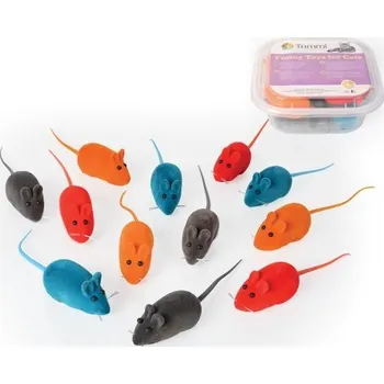 Hračka pro kočku BOX Myška semiš 6cm, 12ks