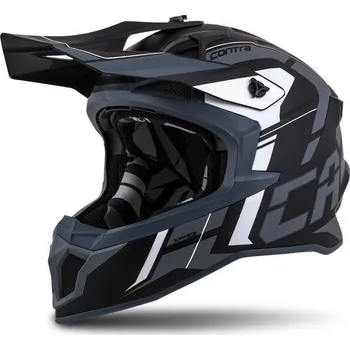 Helma na motorku Cassida Cross XPro II Contra motocrossová šedá matná černá bílá přilba M