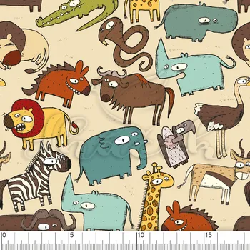 Zakázkový tisk, softshell, kočárkovina... Wild Africa béžová Látky k tisku: Microfirba