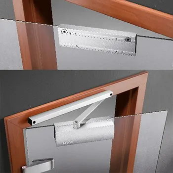 Zavírač dveří AC-T SERVIS Svěrná deska stříbrná na skleněné dveře pro dveřní zavírač GEZE TS 3000