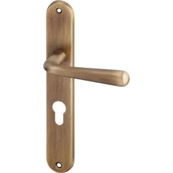 Dveřní kování AC-T SERVIS Dveřní klika CHARLIE bronz - oválné štítové kování 72 mm Provedení štítu: PZ - fabkový klíč