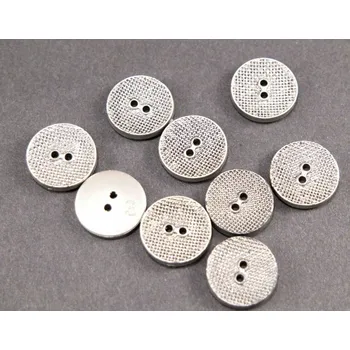 Knoflík Stříbrný knoflík s mřížkou - stříbro - průměr 1,7cm