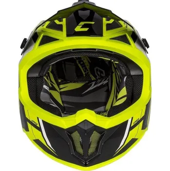 Helma na motorku Cassida Cross XPro II Contra motocrossová žlutá fluo černá šedá bílá přilba XL