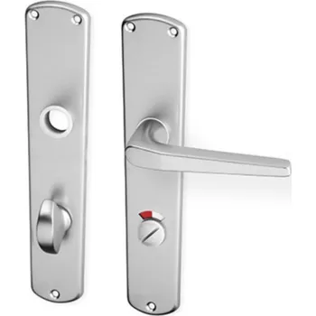 Dveřní kování AC-T SERVIS Dveřní klika MONTE efekt nerez - hranaté štítové kování 72 mm Provedení štítu: WC