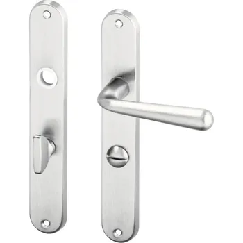 Dveřní kování AC-T SERVIS Dveřní klika CHARLIE matný nikl - oválné štítové kování 90 mm Provedení štítu: WC