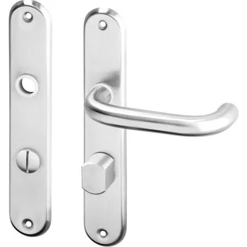 Dveřní kování AC-T SERVIS Dveřní klika UNA nerez - oválné štítové kování 90 mm Provedení štítu: WC