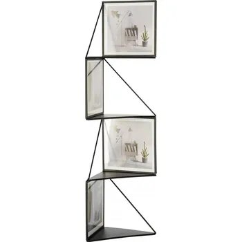 police Rohová visací police s rámečky na fotografie SFZH-16B černá