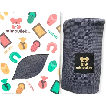 Dětská deka MIMOUŠEK Mimoušek pletená deka 100% bavlna grafit