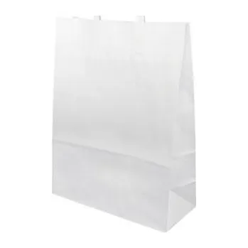 Papírová taška ploché ucho 320x120x410 mm nosnost 8 kg cena za: 250 ks v kartonu, Barva: Bílá bílá, nebo hnědá.