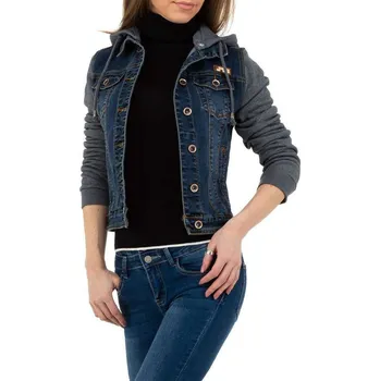 Dámská casual bunda Dámská džínová bunda M.Sara Barva: Tmavě modrá, Velikost: 3XL