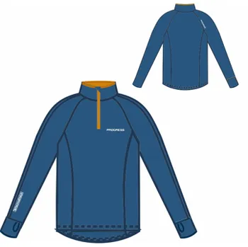 Pánská mikina TOREZ ZIP pánská funkční mikina s krátkým zipem modrošedá/kari XXL