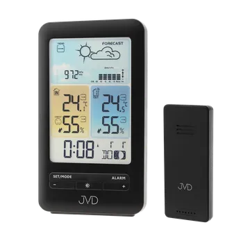 Budík JVD Barevná černá rádiem řízená meteorologická stanice JVD RB3395.2