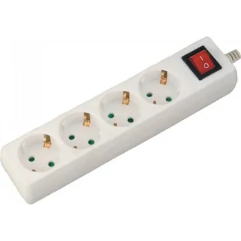 Prodlužovací kabel Prodlužovací kabel, 4 zásuvky, vypínač, 5m, 16A, 3G1.5mm2, bílý