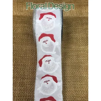 Stuha Stuha Santa 65mm x 10m stříbrný okraj