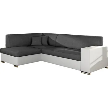 Sedací souprava Rozkládací rohová sedačka EDGE šedá / bílá