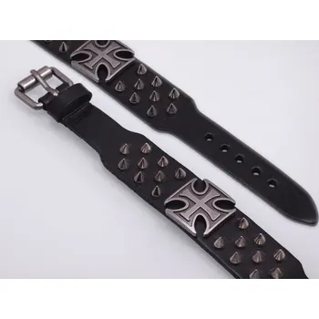 Náramek SteelArt. Kožený náramek,Maltézák. KUZ20205