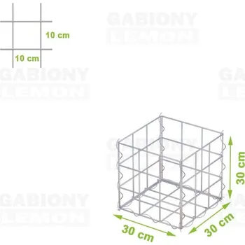 Plot GabionyLemon Gabionový koš 30 x 30 x 30 cm oko 10 x 10 cm, bez vrchní sítě