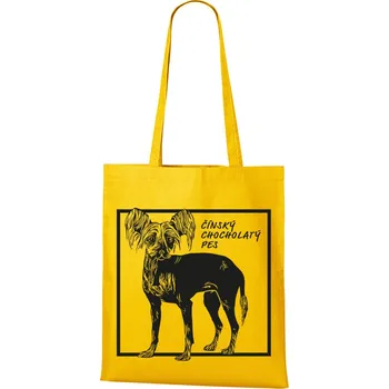 Plátěná taška Čínsky chocholatý pes, Barva Žlutá, Velikost 40×45 cm, Canvas Nákupní taška Bezvatriko.cz 1159