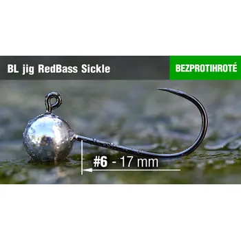 Rybářský háček Bezprotihrotý jig REDBASS Sickle #6 - 17 mm - #6 - 0,5 g, 5 ks